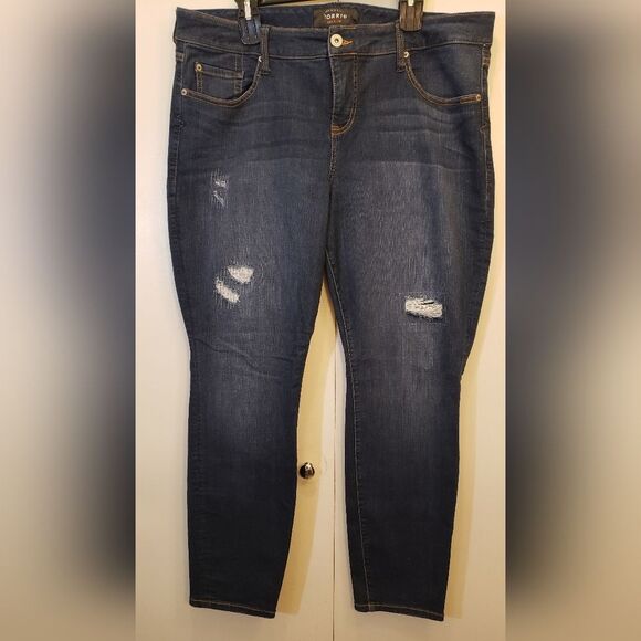 Torrid Plus Size Premium Classic Stretch Dark Blue Wash Skinny Jeans 20 - Picture 4 of 9